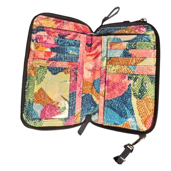 Vera Bradley Floral Embroidered Crossbody Wallet With Adjustable Strap - Picture 8 of 15